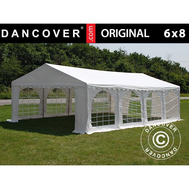 Dancover - Marquee Party tent Pavilion Original 6x8 m pvc, White