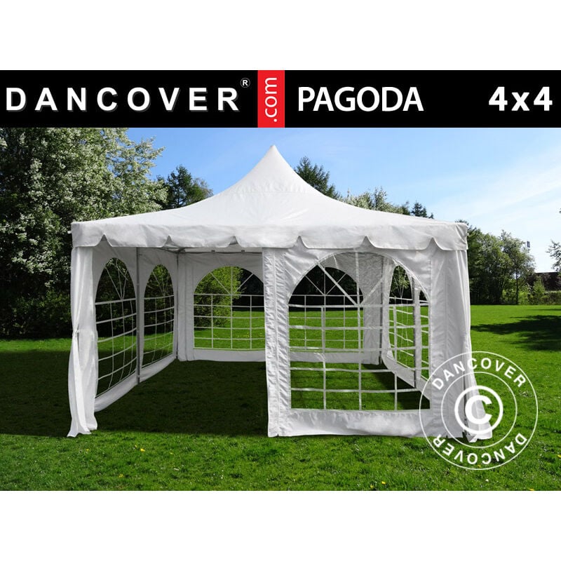 Marquee Party tent Pavilion Pagoda 4x4 m, White