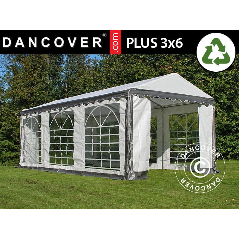 Dancover - Marquee Party tent Pavilion plus 3x6 m pe, Grey/White