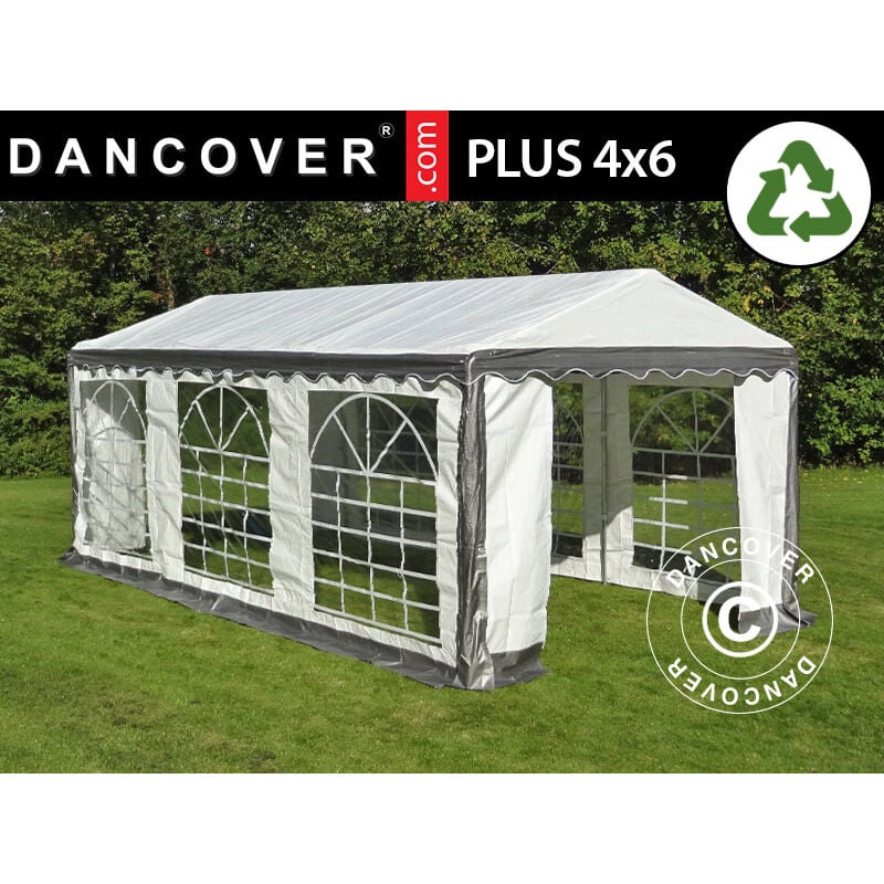 Dancover - Marquee Party tent Pavilion plus 4x6 m pe, Grey/White