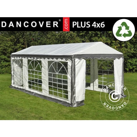 Marquee Party tent Pavilion PLUS 4x6 m PE, Grey/White