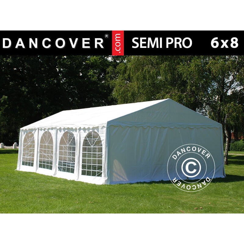 Dancover - Marquee Party tent Pavilion semi pro Plus 6x8 m pvc, White