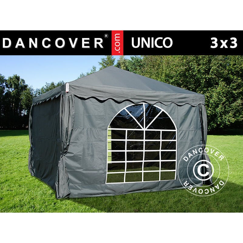 Marquee Party tent Pavilion unico 3x3 m, Dark Grey