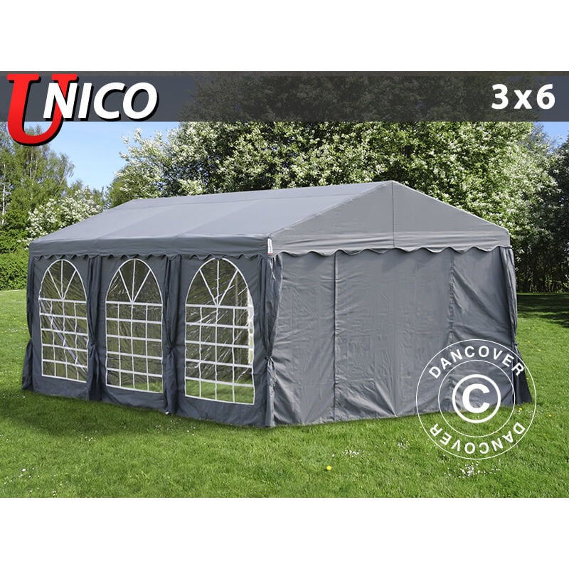 Marquee Party tent Pavilion UNICO 3x6 m, Dark Grey