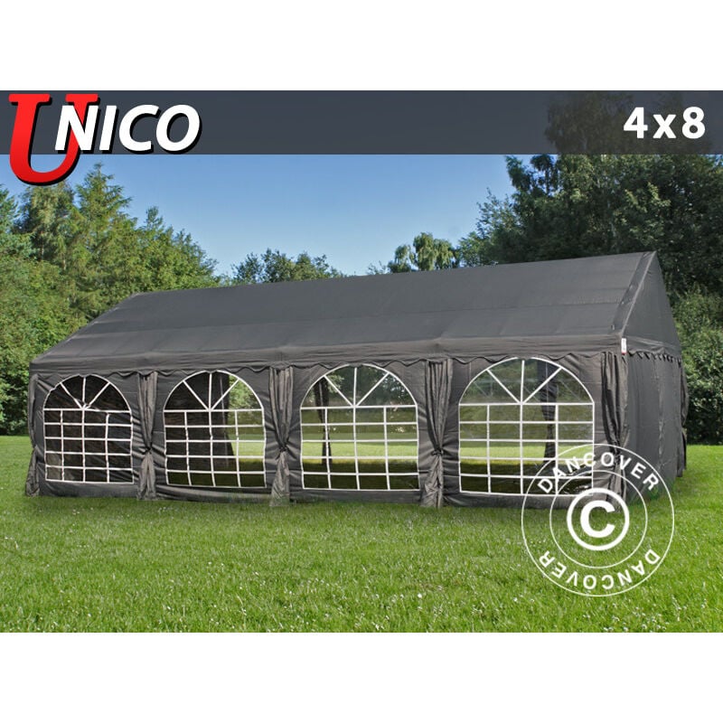 Marquee Party tent Pavilion UNICO 4x8 m, Dark Grey