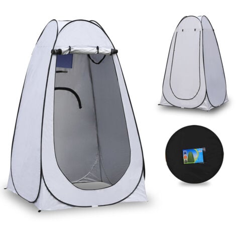 CLIPOP Marquee Toilet Tent Portable Shower Privacy Tent Waterproof Anti-UV Changing Dressing Tent for Beach Fishing Hiking Bathing Outdoor with a Carrying Bag Grey
