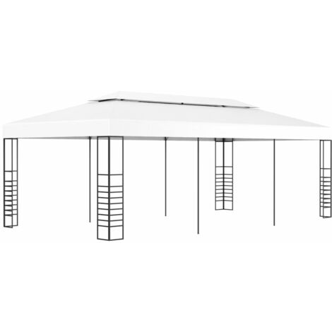 Marquesina cenador de jardín blanca 6x3 m vidaXL