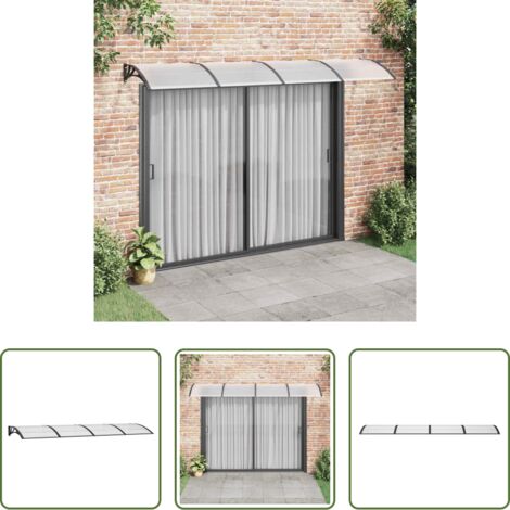 Marquesina de entrada -  Marquesina de puerta policarbonato negro 350x100 cm