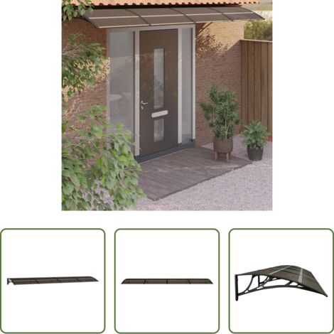 Marquesina de entrada -  Marquesina de puerta policarbonato negro 350x75 cm