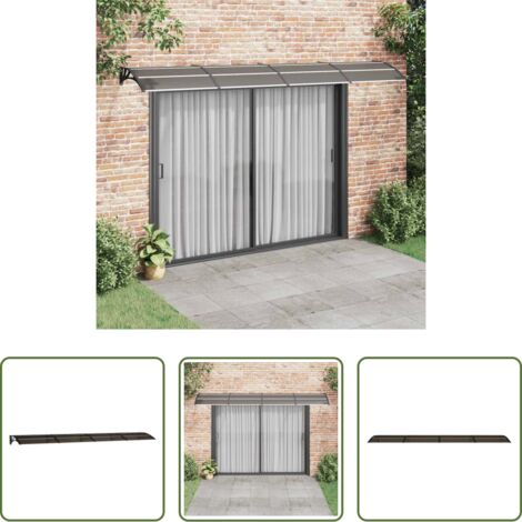 Marquesina de entrada -  Marquesina de puerta policarbonato negro 400x75 cm
