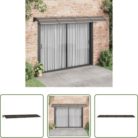 Marquesina de policarbonato -  Marquesina para puerta de policarbonato negra, 350 x 100 cm