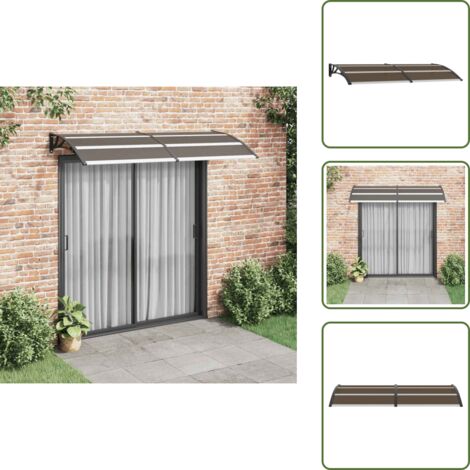 Marquesina de policarbonato - vidaXL Marquesina de puerta PC negro 240x100 cm - Techo de aluminio