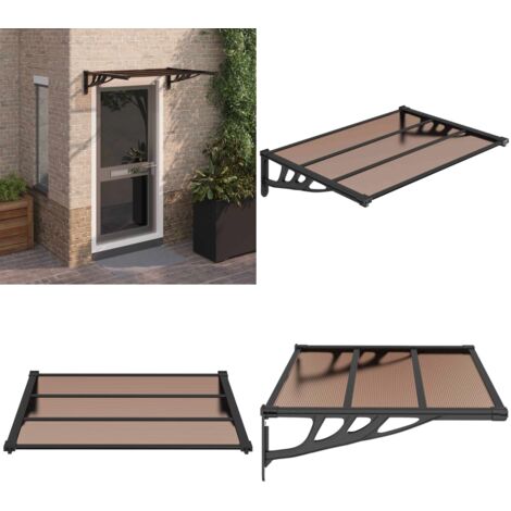 Marquesina de puerta policarbonato negro 122x90 cm - Protección de puerta - Toldo para puerta