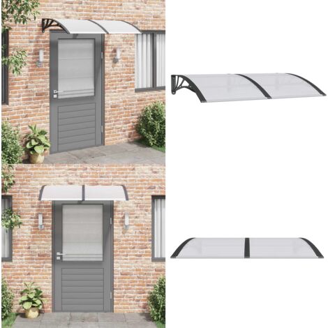 Marquesina de puerta policarbonato negro 150x100 cm - Protección de puerta - Toldo de entrada