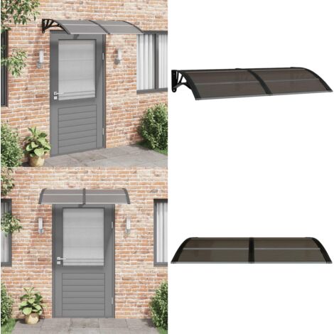 Marquesina de puerta policarbonato negro 150x75 cm - Protección de puerta - Toldo de entrada