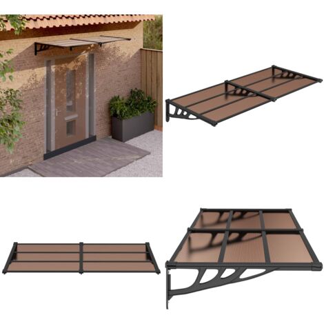 Marquesina de puerta policarbonato negro 199x90 cm - Marquesina de entrada - Protección de puerta