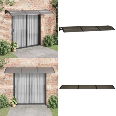 Marquesina de puerta policarbonato negro 300x75 cm - Protección de puerta - Toldo de entrada