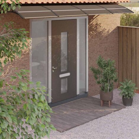 Marquesina de puerta policarbonato negro 350x75 cm