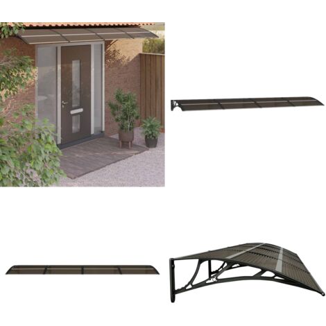 Marquesina de puerta policarbonato negro 350x75 cm - Marquesina de entrada - Protección de puerta