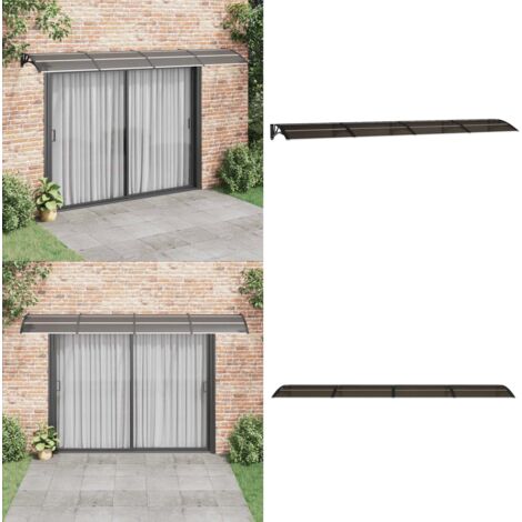Marquesina de puerta policarbonato negro 400x75 cm - Marquesina de entrada - Protección de puerta