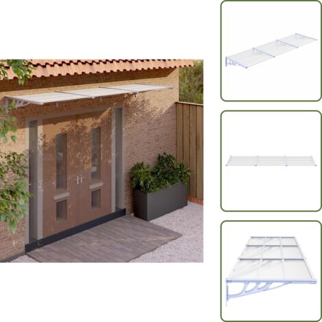 Marquesina gris y transparente - vidaXL Marquesina puerta policarbonato gris y transparente 297,5x90cm - Marquesina de policarbonato