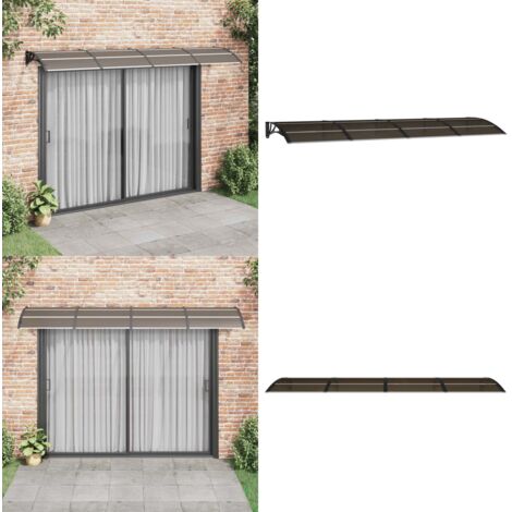 Marquesina para puerta de policarbonato negra, 350 x 100 cm - Marquesina de policarbonato - Protección de puerta