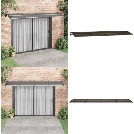 Marquesina para puerta de policarbonato negra, 400 x 100 cm - Marquesina de policarbonato - Protección de puerta