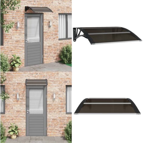 Marquesina para puerta de policarbonato negra, 80 x 75 cm - Toldo de policarbonato - Toldo de entrada
