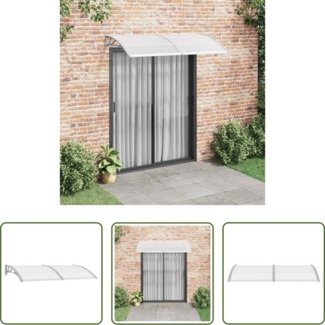 Marquesina para puerta -  Marquesina para puerta PC gris 200x100 cm