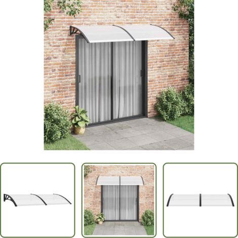 Marquesina para puerta -  Marquesina para puerta PC negro 200x100 cm