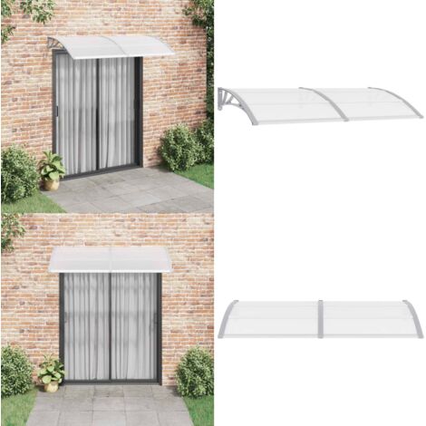 Marquesina para puerta PC gris 200x100 cm - Marquesina para puerta - Protección contra lluvia