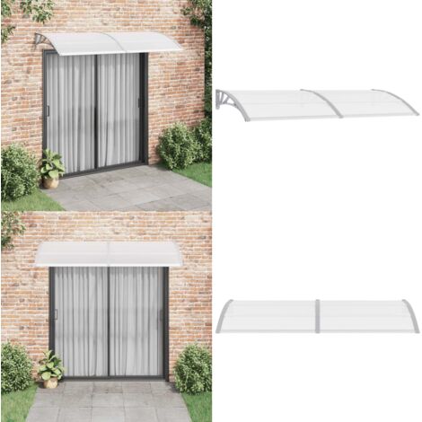 Marquesina para puerta PC gris 240x100 cm - Marquesina para puerta - Protección contra lluvia
