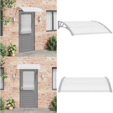 Marquesina para puerta PC gris y transparente 120x75 cm - Dosel para puerta - Proteccion contra lluvia
