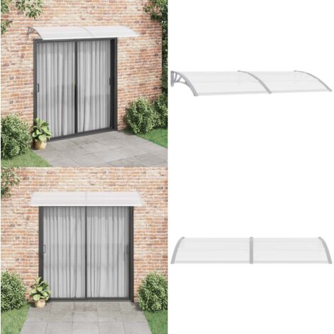 Marquesina para puerta PC gris y transparente 240x75 cm - Dosel para puerta - Proteccion contra lluvia