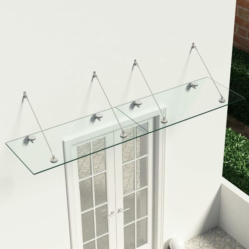 

Bh Design - Marquesina para puerta vidrio de seguridad VSG acero 240x60 cm