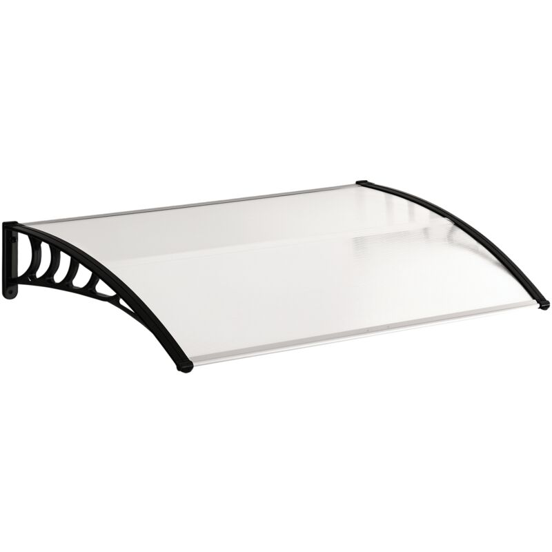 

Tejadillo de Protección para Puertas Ventanas contra Sol y Lluvia Marquesina - Transparente y negro