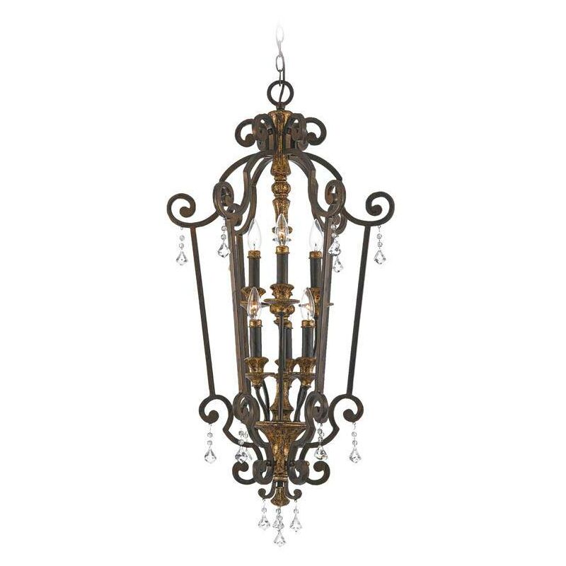 Marquette - 6 Light Chandelier Antique Bronze Finish, E14 - Elstead