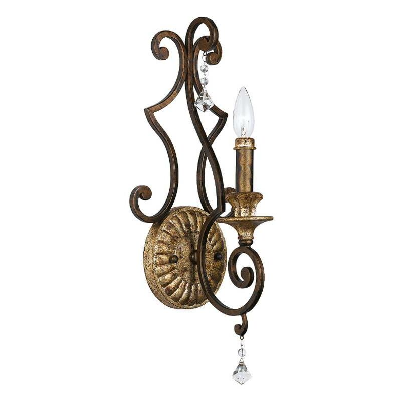 Elstead Marquette - 1 Light Indoor Candle Wall Light Antique Bronze, E14