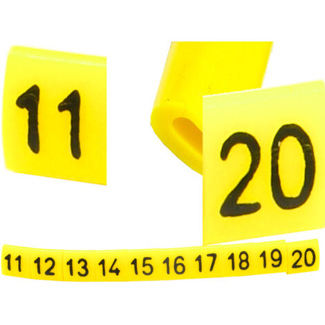 Marqueur de câble OZ-0 11-20 jaune 100 pièces