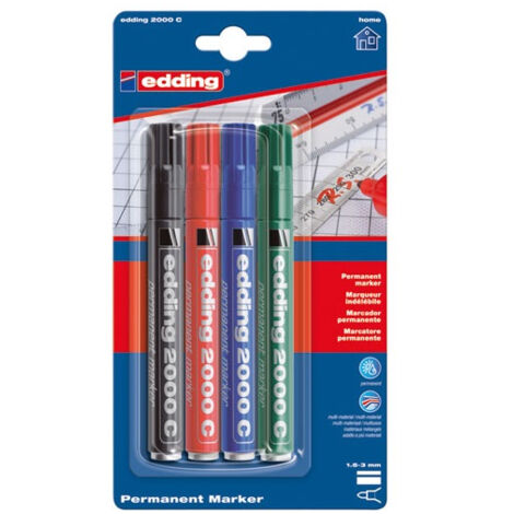 Marqueur indélébile x4 assortis - EDDING