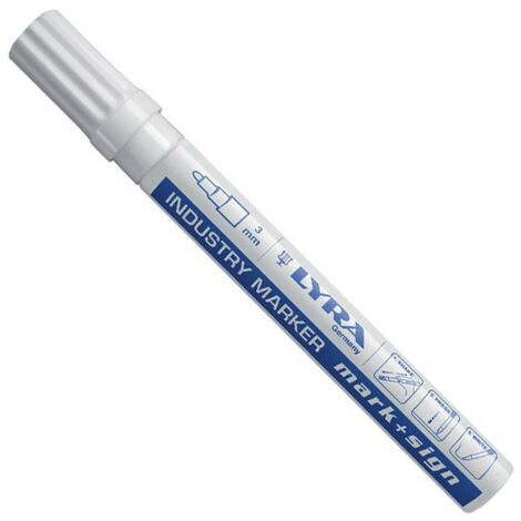 Marqueur peinture blanc 2-4mm – Encre pigmentée résistante à la lumière – Séchage rapide – Pour surfaces lisses et poreuses – P-Pro