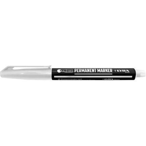 Marqueur permanent blanc – Pointe fine 1 mm – Écriture fluide sur supports lisses – Très bon pouvoir couvrant – Lyra