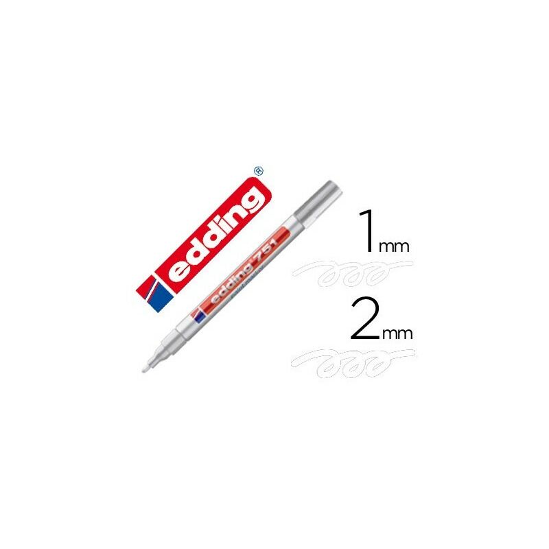 Rotulador edding punta fibra 751 blanco punta redonda 1-2 mm (pack de 10 uds.)