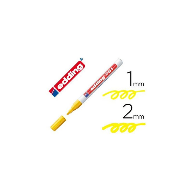 Rotulador edding punta fibra 751 amarillo punta redonda 1-2 mm (pack de 10 uds.)
