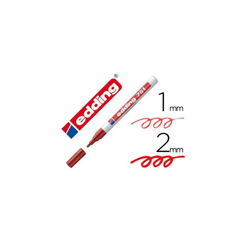 Rotulador edding punta fibra 751 rojo punta redonda 1-2 mm (pack de 10 uds.)
