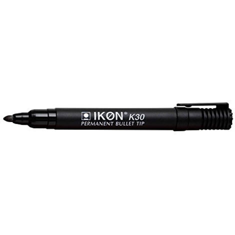 Marqueur Permanent Pointe Ogive IKON K30 Noir - Ecriture Précise & Durable