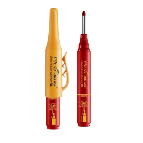 Marqueur Pica Big Ink rouge 4 mm – Encre permanente résistante à l'eau – Pointe télescopique ajustable 2-7 mm – Pour surfaces sèches