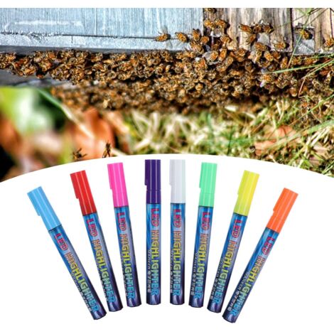 Marqueur pour Apiculteur - Marqueurs de Peinture Plastique - 8 Marqueurs de Marquage de Reines - Outils pour Apiculture - Marqueur Écologique