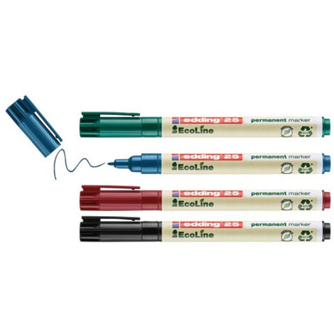 Marqueur trait fin 1mm permanent ecoline étui assorti de 4 - EDDING