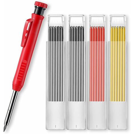 Wzone 8pcs Crayon Chantier, Marqueur de Trou Profond, Stylo Marqueur  Indélébile à Pointe Fine de 30 mm, Outil de Marquage Constr19